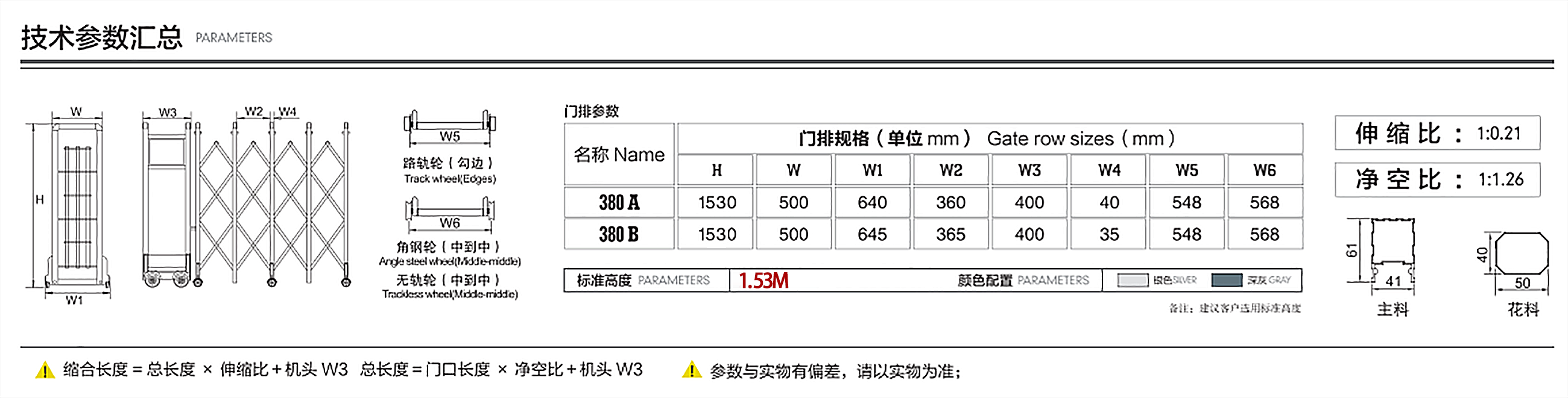 303梟龍系列電動(dòng)伸縮門(mén)參數(shù)